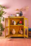 Vintage Yellow Glazed Cabinet