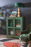 Green Vintage Glazed Cabinet <p>W:91cm D:52cm H:123cm </p>