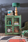 Green Vintage Glazed Cabinet <p>W:91cm D:52cm H:123cm </p>