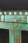 Green Vintage Glazed Cabinet <p>W:91cm D:52cm H:123cm </p>