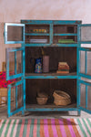 Blue Vintage Wooden Cupboard <p>W:106cm D:64cm H:168cm </p>