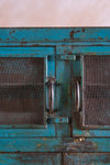 Blue Vintage Wooden Cupboard <p>W:106cm D:64cm H:168cm </p>
