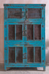 Blue Vintage Wooden Cupboard <p>W:106cm D:64cm H:168cm </p>