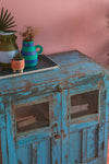 Blue Vintage Glazed Cabinet <p>W:73cm D:43cm H:81cm </p>