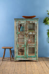 Vintage Pale Turquoise Display Cabinet <p>W:81cm D:49cm H:142cm </p>
