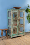 Vintage Pale Turquoise Display Cabinet <p>W:81cm D:49cm H:142cm </p>