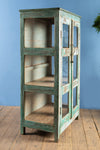 Vintage Pale Turquoise Display Cabinet <p>W:81cm D:49cm H:142cm </p>
