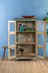 Vintage Pale Turquoise Display Cabinet <p>W:81cm D:49cm H:142cm </p>