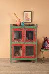 Red & Green Vintage Cabinet <p>W:98cm D:53cm H:142cm </p>
