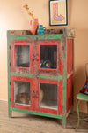 Red & Green Vintage Cabinet <p>W:98cm D:53cm H:142cm </p>
