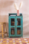 Light Blue Vintage Glazed Cabinet <p>W:73cm D:43cm H:121cm </p>