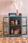 Light Blue Vintage Glazed Cabinet <p>W:73cm D:43cm H:121cm </p>