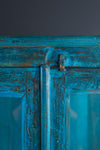 Blue Vintage Glazed Display Cabinet <p>W:92cm D:45cm H:140cm </p>