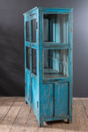 Blue Vintage Glazed Display Cabinet <p>W:92cm D:45cm H:140cm </p>