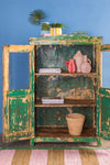 Vintage Green Glazed Cabinet <p>W:94cm D:47cm H:145cm </p>