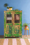 Vintage Green Glazed Cabinet <p>W:94cm D:47cm H:145cm </p>