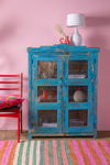 Blue Vintage Glazed Cabinet <p>W:98cm D:41cm H:131cm </p>