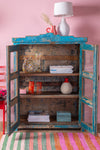 Blue Vintage Glazed Cabinet <p>W:98cm D:41cm H:131cm </p>