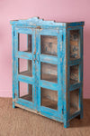 Blue Vintage Glazed Cabinet <p>W:98cm D:41cm H:131cm </p>