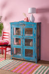 Blue Vintage Glazed Cabinet <p>W:98cm D:41cm H:131cm </p>