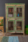 Green Vintage Glazed Cabinet <p>W:94cm D:49cm H:160cm </p>