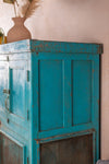Blue Wooden Vintage Cupboard <p>W:122cm D:55cm H:164cm </p>