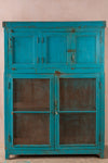 Blue Wooden Vintage Cupboard <p>W:122cm D:55cm H:164cm </p>