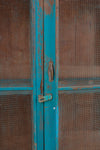 Blue Wooden Vintage Cupboard <p>W:121cm D:55cm H:168cm </p>