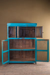 Blue Wooden Vintage Cupboard <p>W:121cm D:55cm H:168cm </p>