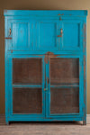 Blue Wooden Vintage Cupboard <p>W:121cm D:55cm H:168cm </p>