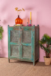 Vintage Green Wooden Cupboard <p>W:94cm D:50cm H:129cm </p>