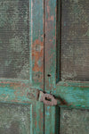 Vintage Green Wooden Cupboard <p>W:94cm D:50cm H:129cm </p>