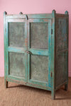 Vintage Green Wooden Cupboard <p>W:94cm D:50cm H:129cm </p>