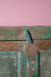 Vintage Green Wooden Cupboard <p>W:94cm D:50cm H:129cm </p>