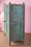 Vintage Green Wooden Cupboard <p>W:94cm D:50cm H:129cm </p>