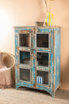 Vintage Blue Glazed Cabinet <p>W:95cm D:46cm H:140cm </p>