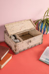 Vintage Cream Wooden Storage Chest