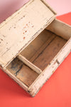 Vintage Cream Wooden Storage Chest