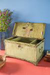 Vintage Cream Metal Storage Chest