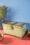 Vintage Cream Metal Storage Chest