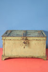 Vintage Cream Metal Storage Chest