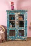 Vintage Teal & Cream Cabinet <p>W:100cm D:57cm H:147cm </p>