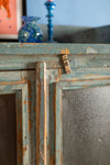 Slate Blue Vintage Jali Cupboard <p>W:71cm D:39cm H:129cm </p>