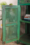 Vintage Green Wooden Jali Cupboard <p>W:89cm D:43cm H:109cm </p>