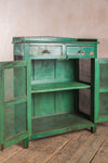 Vintage Green Wooden Jali Cupboard <p>W:89cm D:43cm H:109cm </p>