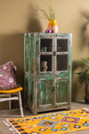Vintage Green Wooden Cabinet <p>W:71cm D:45cm H:134cm </p>