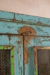 Vintage Blue Jali Cupboard <p>W:125cm D:44cm H:184cm </p>