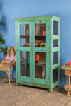 Turquoise Vintage Display Cabinet <p>W:99cm D:50cm H:162cm </p>