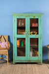 Turquoise Vintage Display Cabinet <p>W:99cm D:50cm H:162cm </p>