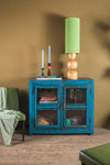 Vintage Blue Wooden Cabinet <p>W:100cm D:42cm H:87cm </p>